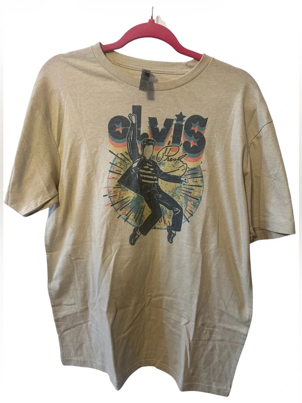 Elvis Presley Graphic Tee - Beige Retro Unisex Shirt - Picture 2 of 5